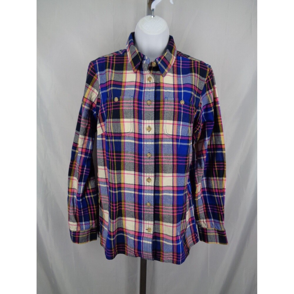 Duluth Trading Co Free Swingin Plaid Flannel Shirt Size Small Women New